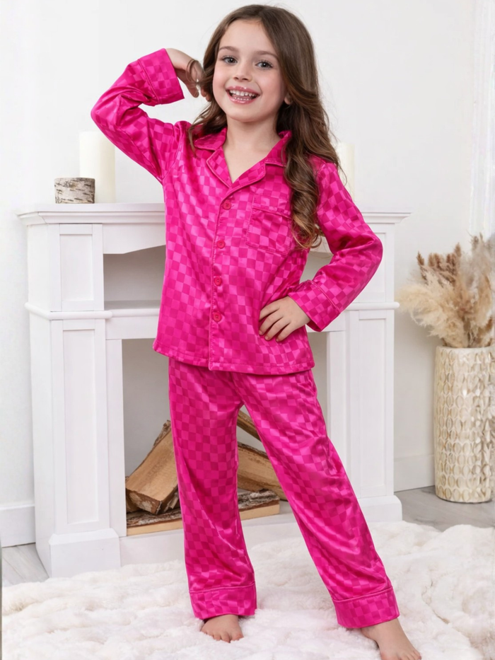 Loved By You Mommy & Me Valentine’s Day Silky Pajama Set Mia Belle Girls