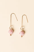Lucky Pink Flower Hook Earrings