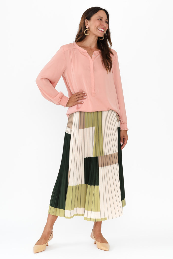 Luxe Peach Gloss Tunic,Brunette model,alt text|model:Cara