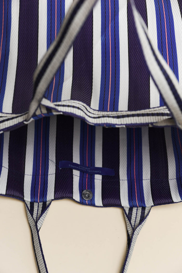 Lyndal Blue Stripe Large Tote Bag