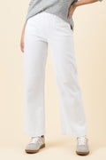 Maddy White Straight Leg Jeans,Brunette model,alt text|model:MJ