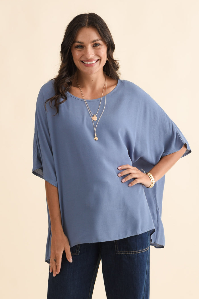 Mali Steel Drape Top,Brunette model,alt text|model:Brontie