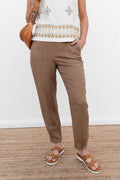 Manon Mocha Cropped Pants,Lifestyle