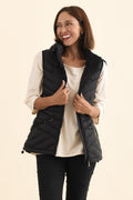 Maryclaire Black Down Puffer Vest,Brunette model,alt text|model:Cara