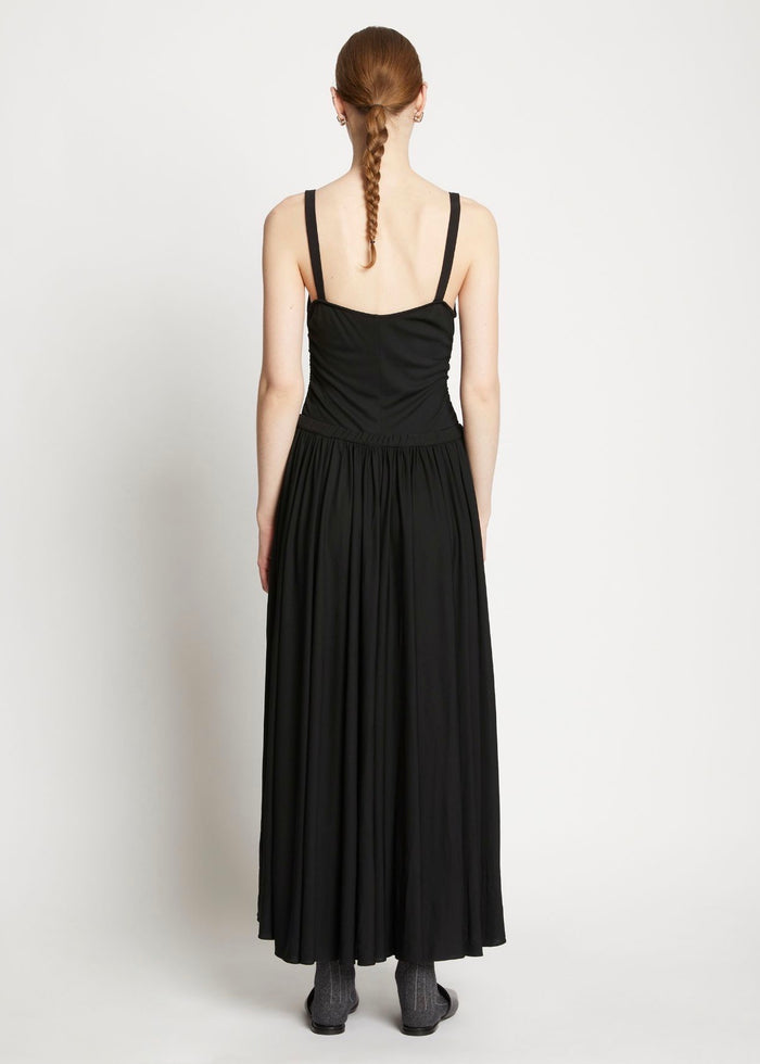 Matte Crepe Strap Dress (Black)