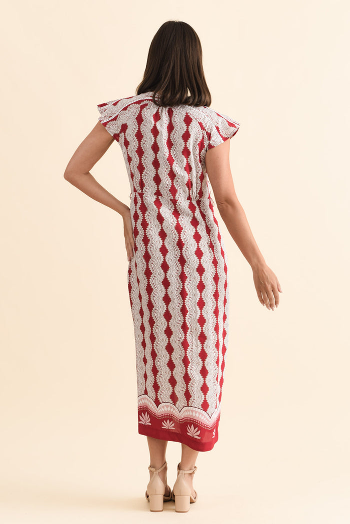 Maya Marrakech Ruby Tie Dress,Brunette model,alt text|model:MJ