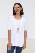 Maya White Half Sleeve Tee,Lifestyle