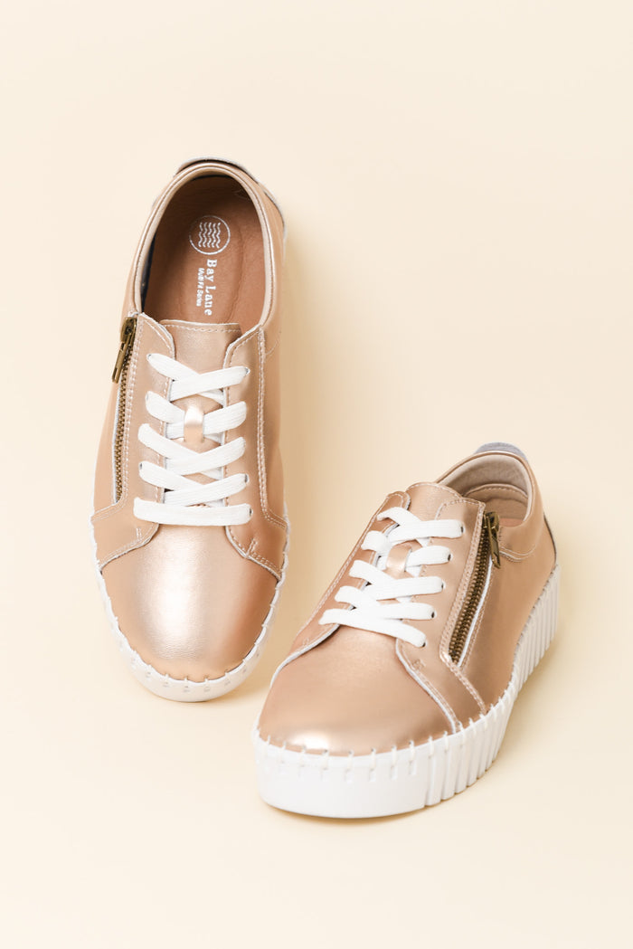 Medusa Rose Gold Platform Sneaker