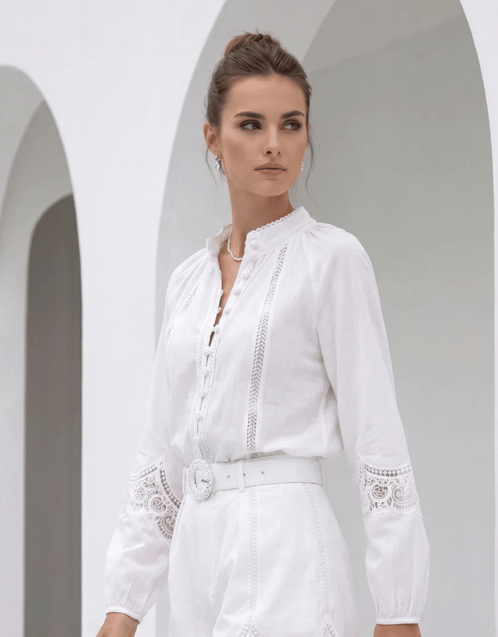 Meissin Linen Blouse - White
