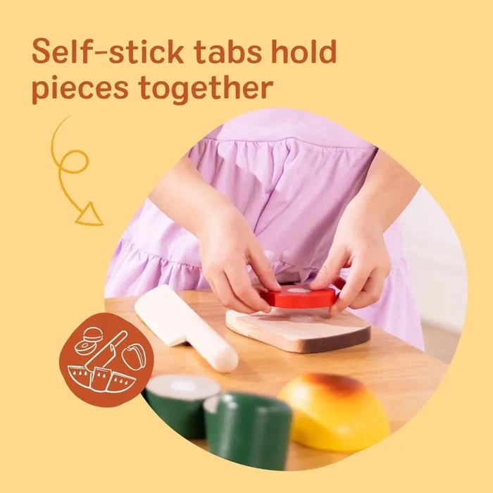 Melissa & Doug Wooden Cutting Food Play Set - ebebek