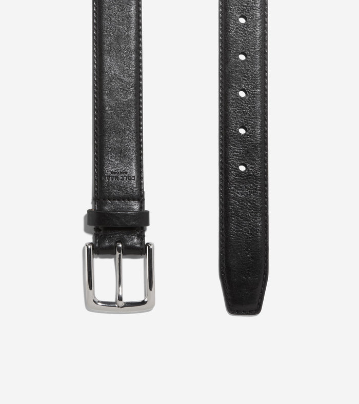 Men's 35mm Double Edge Stitch Detail Belt-Black