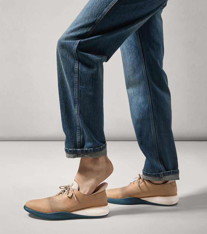 Men's 6.ZERØGRAND Laser Quick-On Oxfords-Dark Latte-Natural