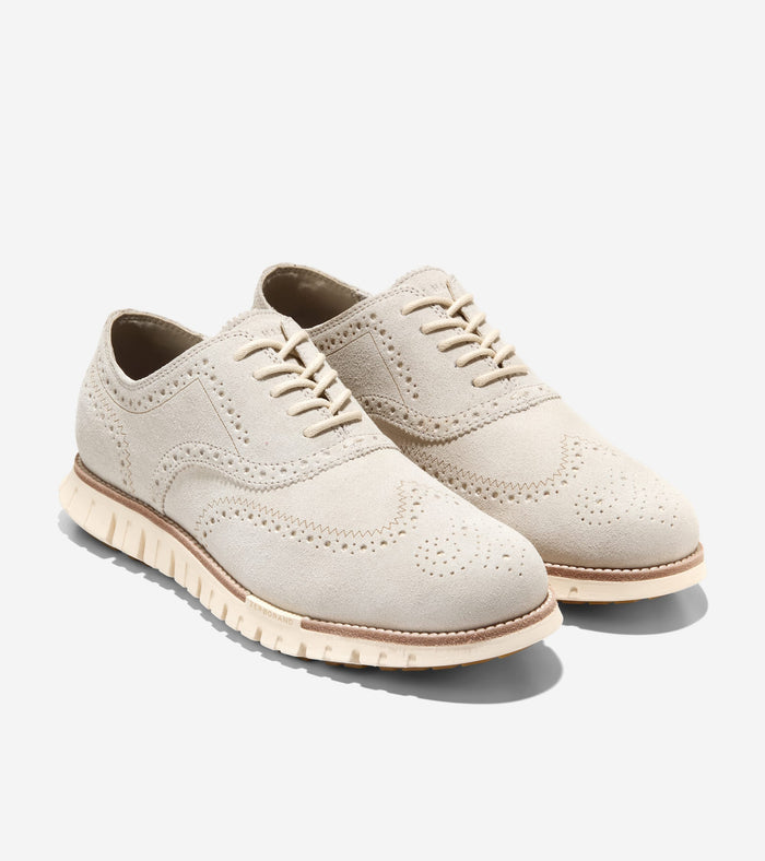 Men's ZERØGRAND Remastered Wingtip Oxfords-Angora-Natural-Ivory