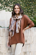 Meryl Chocolate Wool Blend Drape Jumper,Lifestyle