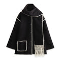 Meryn Jacket & Stole Set - Black