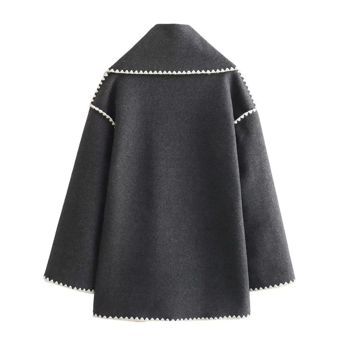 Meryn Jacket & Stole Set - Dark Grey