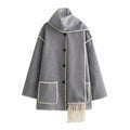 Meryn Jacket & Stole Set - Light Grey