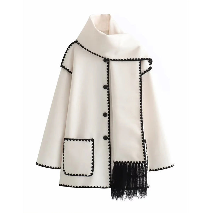 Meryn Jacket & Stole Set - White