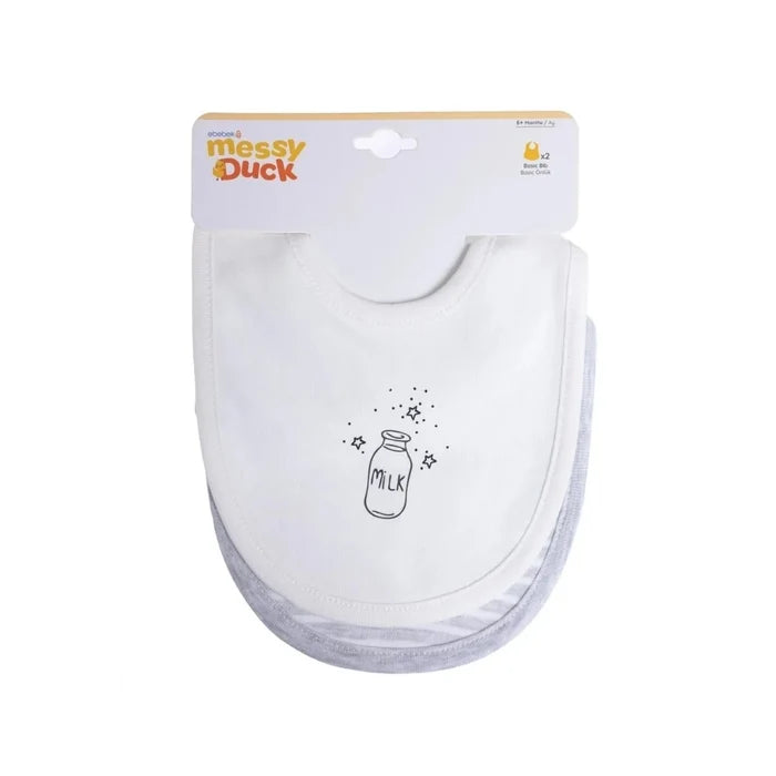 Messy Duck Baby Bib Pack of 2 - Milk - ebebek