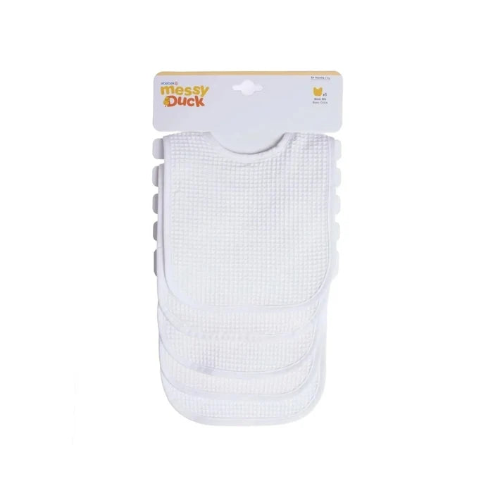 Messy Duck Baby Bib Pack of 5 - White - ebebek