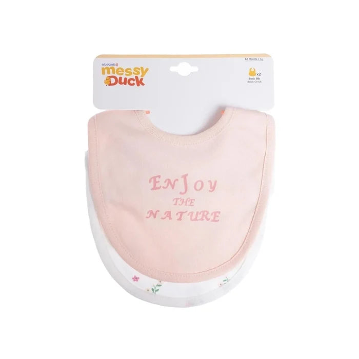 Messy Duck Printed Baby Bibs Pack of 2 - Floral - ebebek