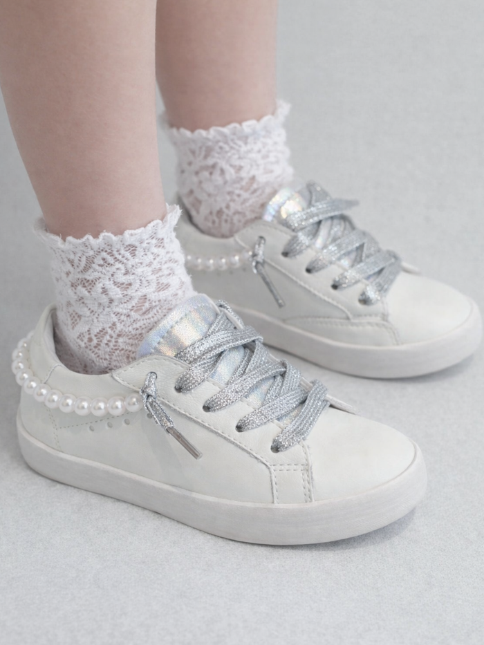 Metallic Pearl Sneakers by Liv and Mia Mia Belle Girls