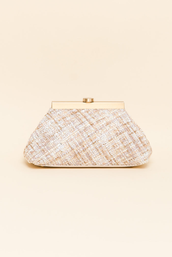 Mia Blush Boucle Clutch