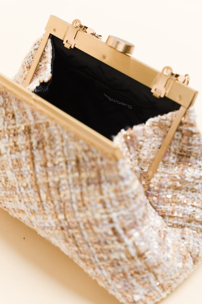 Mia Blush Boucle Clutch