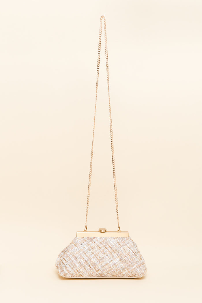 Mia Blush Boucle Clutch