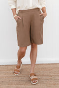 Minette Mocha Pocket Shorts,Lifestyle