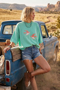 Mint Birds Top