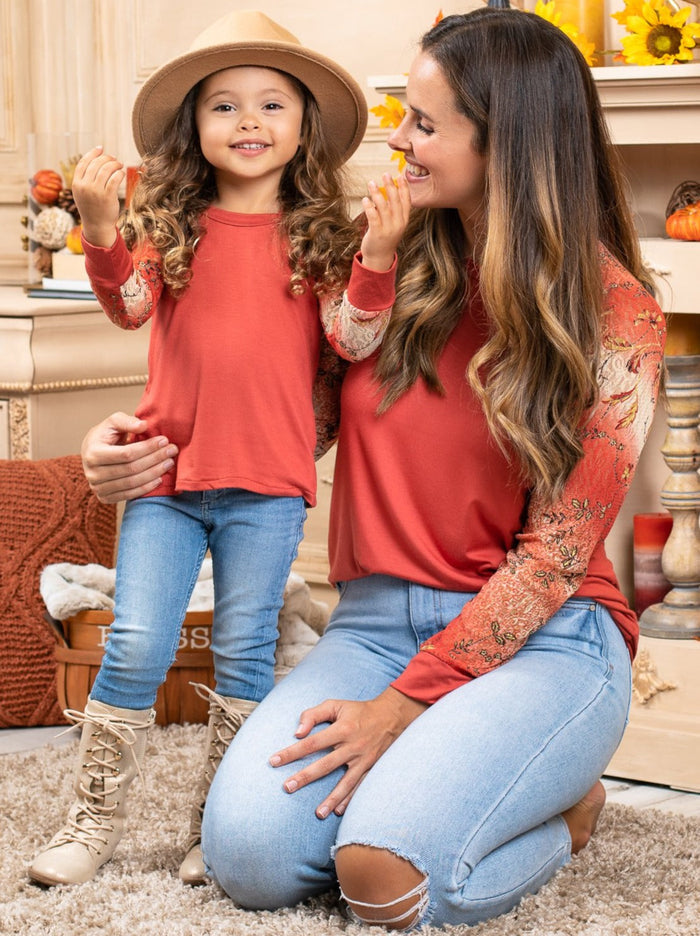 Mommy and Me Matching Tops | Fall Floral Raglan Tops | Mia Belle Girls