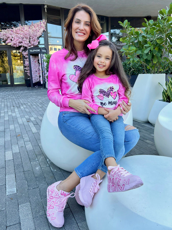 Mommy & Me Matching Tops | Be Mine Tie Dye Long Sleeve Top | Boutique