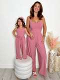 Mommy and Me Blushing Beauties Pink Jumpsuit Mia Belle Girls