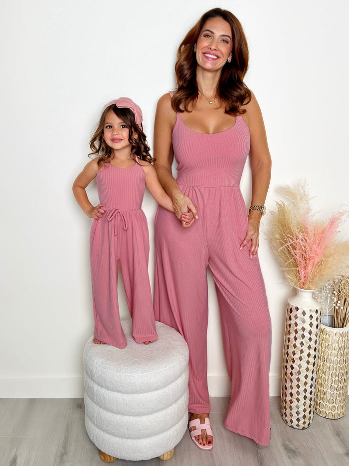 Mommy and Me Blushing Beauties Pink Jumpsuit Mia Belle Girls