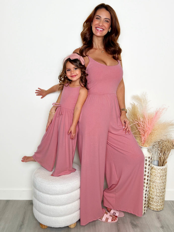 Mommy and Me Blushing Beauties Pink Jumpsuit Mia Belle Girls