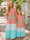 Mommy and Me Coastal Striped Maxi Dress Mia Belle Girls