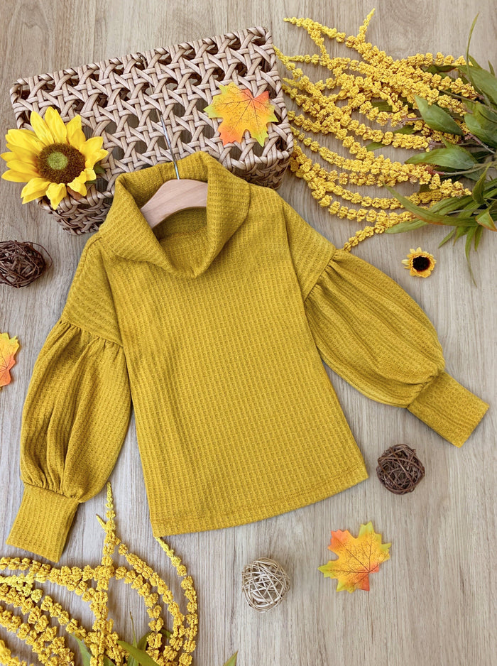 Mommy and Me Matching Sweaters | Puff Sleeve Turtleneck Sweater
