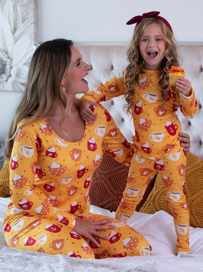 Mommy and Me Spicy Latte Pajama Set Mia Belle Girls