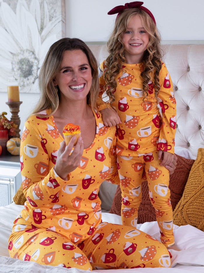 Mommy and Me Spicy Latte Pajama Set Mia Belle Girls