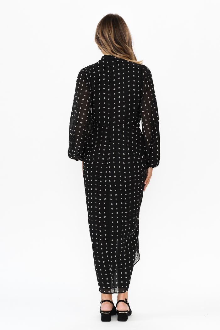Mona Black Spot Dress,Blonde model,alt text|model:Mollie