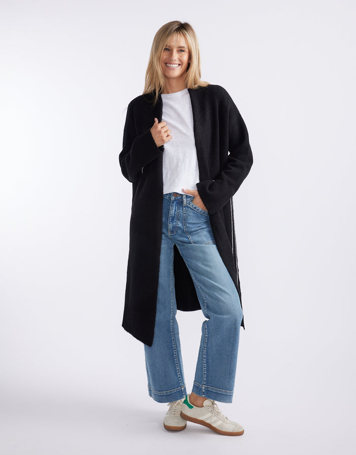 Montreux Wool Alpaca Longline Cardigan - Black