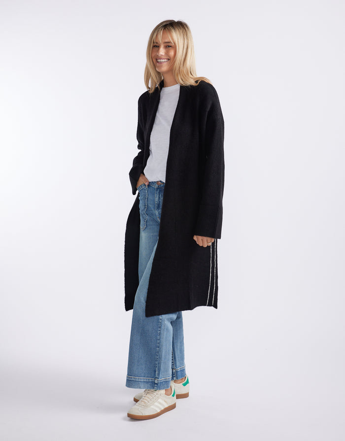 Montreux Wool Alpaca Longline Cardigan - Black