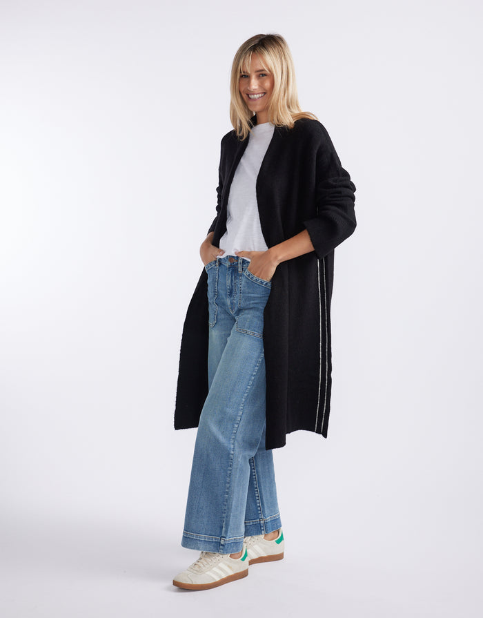 Montreux Wool Alpaca Longline Cardigan - Black
