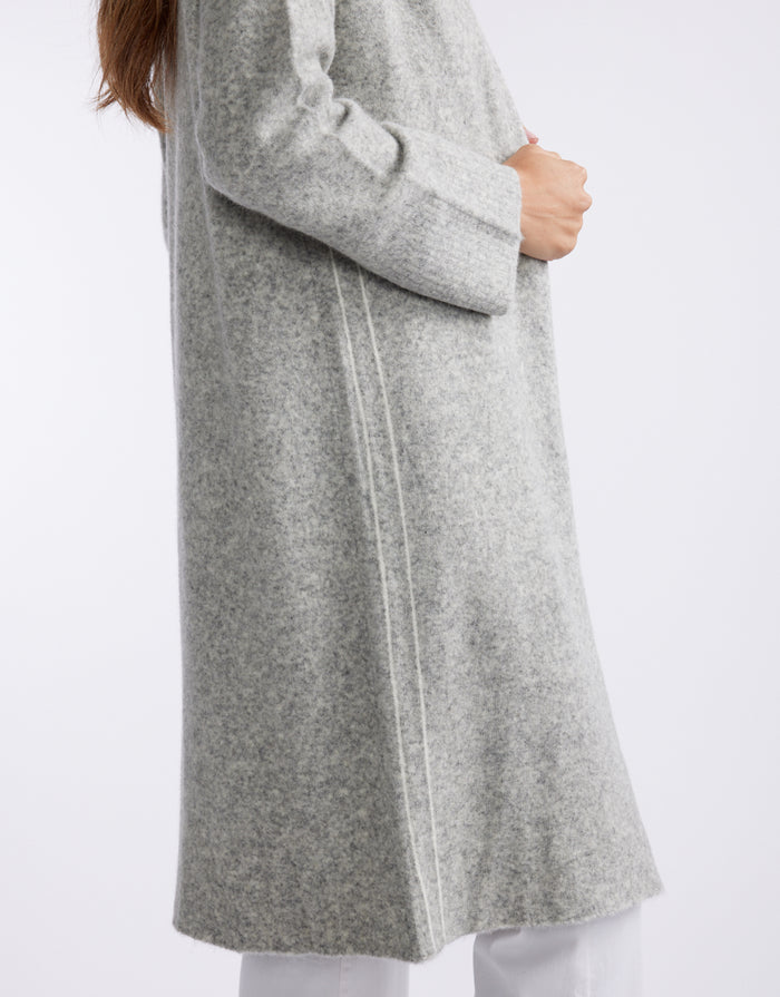 Montreux Wool Alpaca Longline Cardigan - Grey Marle