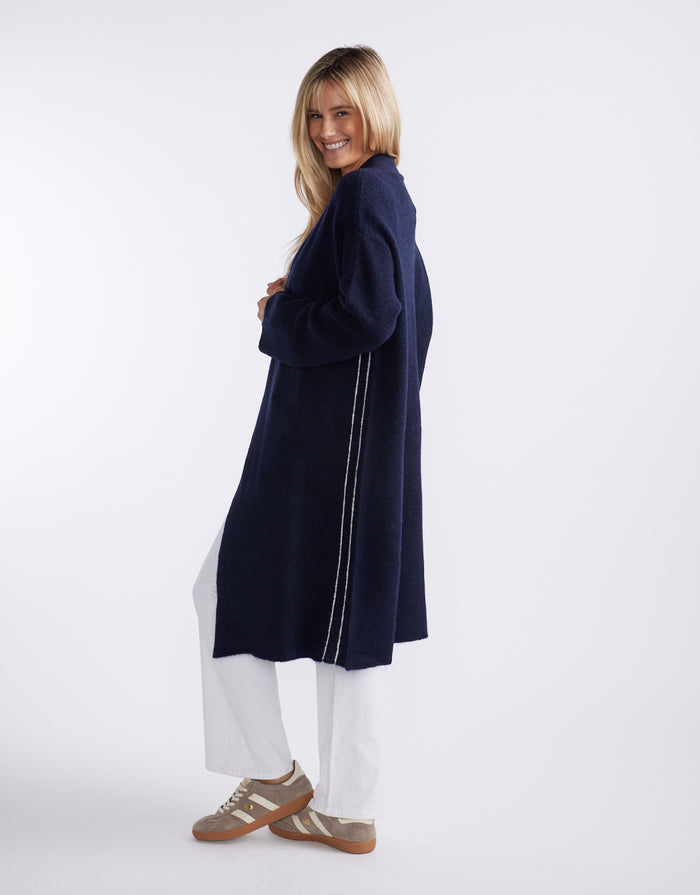 Montreux Wool Alpaca Longline Cardigan - Navy