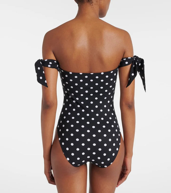 Mustic Off-Shoulder Swimsuit  - Black