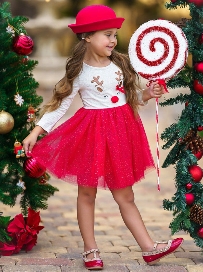 Mia Belle Girls Christmas Tutu Dress | Girls Holiday Dresses