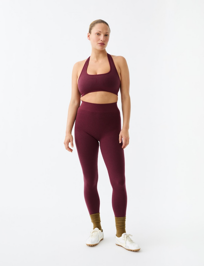 Nagnata Classic Wool Rib Legging - Mulberry