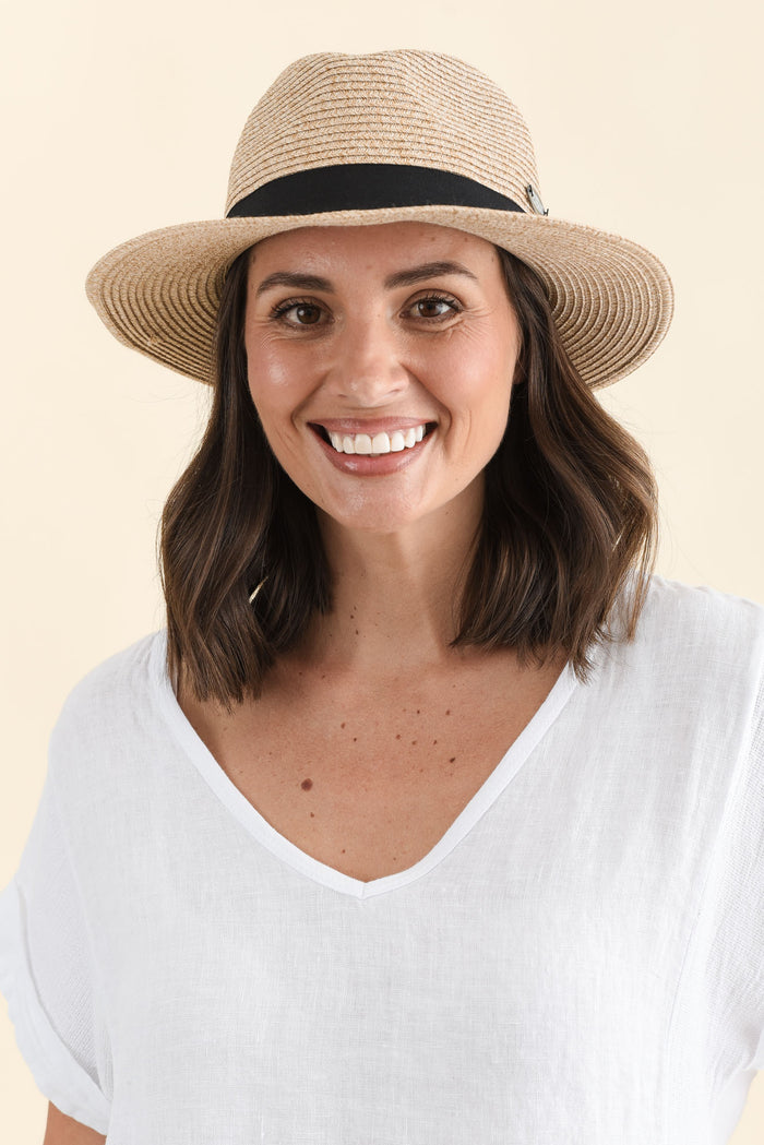 Natural Wide Brim Travel Fedora